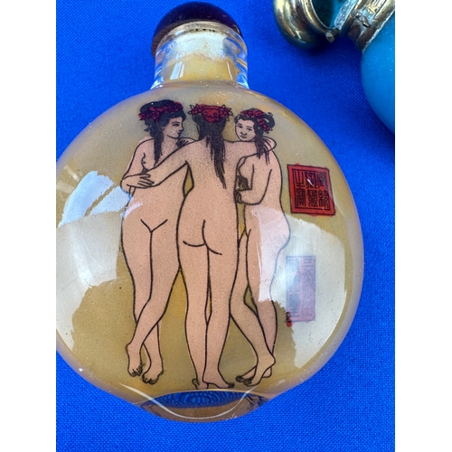 232 - Chinese Reverse Painted Nude Snuff Bottle & one other