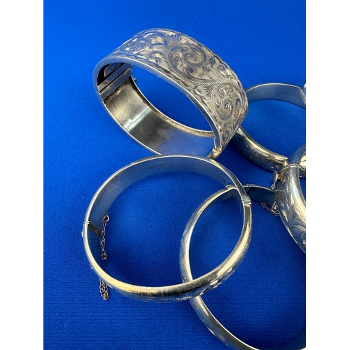 73 - 8 Hallmarked & 925 stamped Silver Bangles 184g