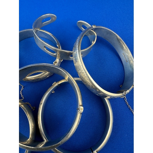 73 - 8 Hallmarked & 925 stamped Silver Bangles 184g