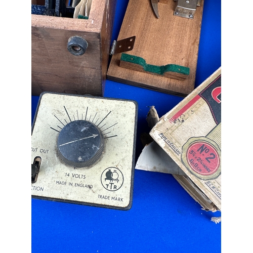 330 - Collectables including Camera, Microscope, Woodworking Plane & Furniture Fixings