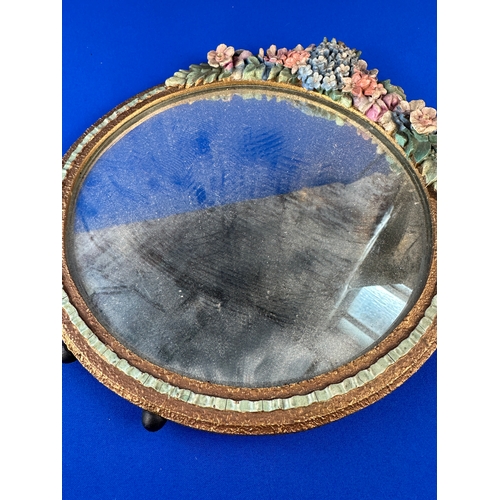 332 - Round Vintage Barbola Mirror