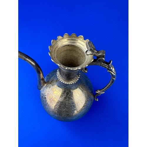 77 - Eastern 900 Silver Coffee Pot 905g (a/f) with Full Egyptian Hallmarks Cairo 1921