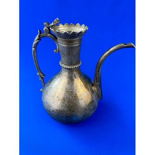 77 - Eastern 900 Silver Coffee Pot 905g (a/f) with Full Egyptian Hallmarks Cairo 1921