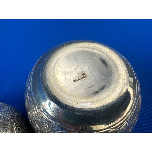 65 - Eastern 900 Silver Apple Shaped Trinket Box 69.3g with Full Egyptian Hallmarks Cairo