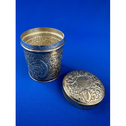 66 - Eastern 900 Silver Tin 124g with Full Egyptian Hallmarks Cairo