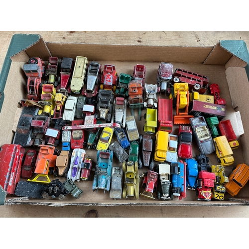 167 - Box of Vintage Playworn Diecast Cars & Vehicles