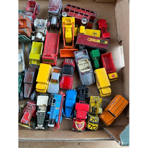 167 - Box of Vintage Playworn Diecast Cars & Vehicles