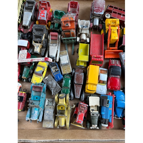 167 - Box of Vintage Playworn Diecast Cars & Vehicles