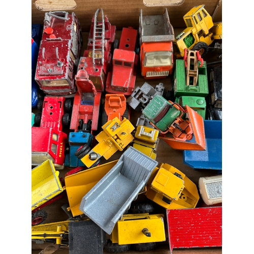 168 - Box of Vintage Playworn Diecast Cars & Vehicles