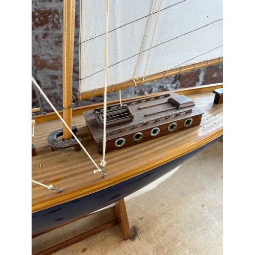 173 - Two Masted Wooden Sailing Yacht Model / Pond Yacht