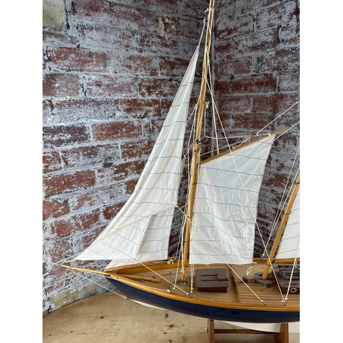 173 - Two Masted Wooden Sailing Yacht Model / Pond Yacht