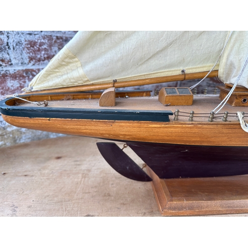 174 - Wooden Sailing Yacht Model