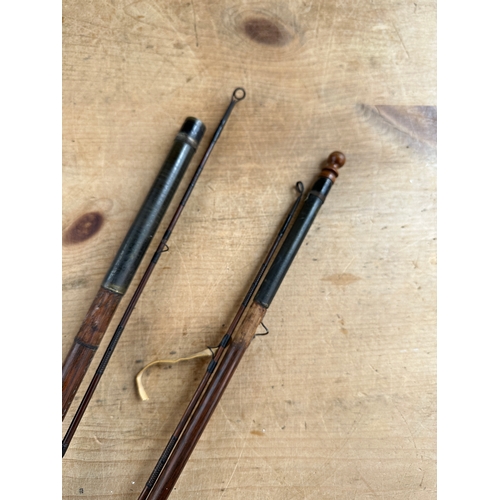 268 - Antique Woden Salmon Fishing Rod by Braddell & Sons Belfast