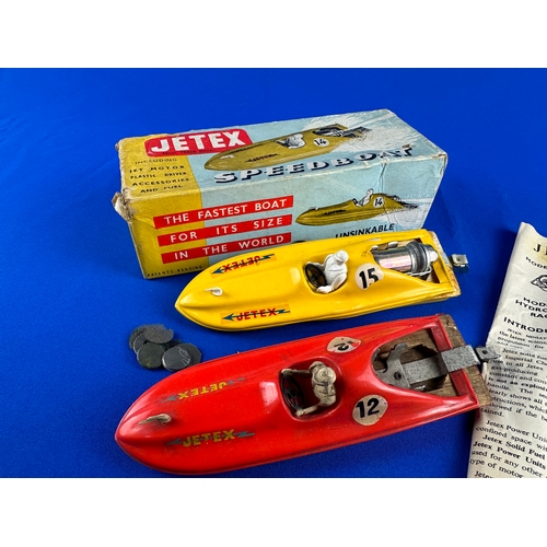 178 - Two JETEX Unsinkable Jet Powered Racing Boats with 1 50B Motor, Box and Ephemera