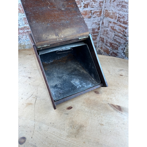 562 - Antique Coal Box with Brass Fittings