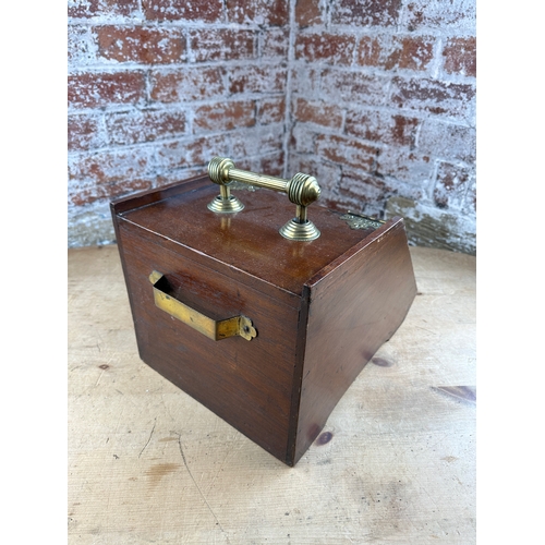 562 - Antique Coal Box with Brass Fittings