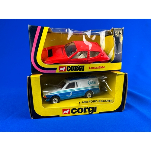 139 - Corgi 315 Lotus Elite and Corgi 498 British Gas Ford Escort