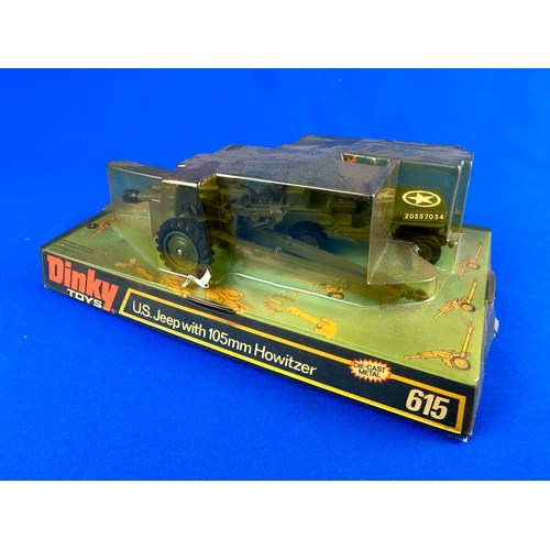 150 - Dinky Toys 615 U.S. Jeep with 105mm Howitzer - with shells