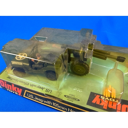 150 - Dinky Toys 615 U.S. Jeep with 105mm Howitzer - with shells