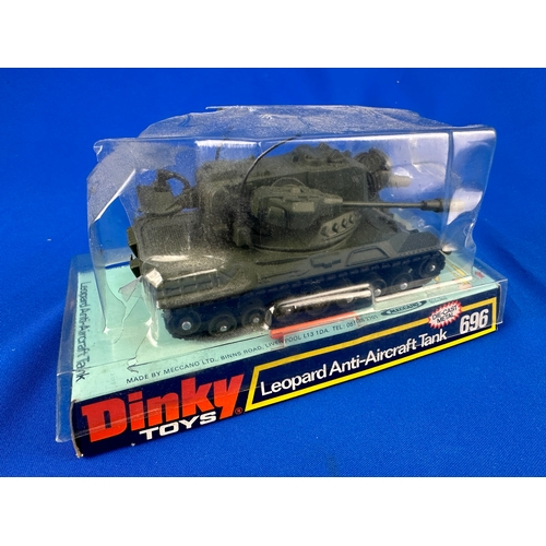 151 - Dinky Toys 696 Leopard Anti-Aircraft Tank - with shells