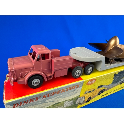 163 - Dinky Supertoys 986 Mighty Antar Low Loader with Propeller load in Dinky Supertoys 908 Box