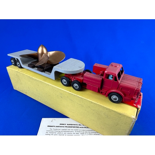 163 - Dinky Supertoys 986 Mighty Antar Low Loader with Propeller load in Dinky Supertoys 908 Box