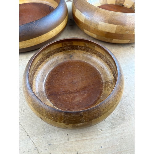 276 - Three Handcrafted Wooden Bowls