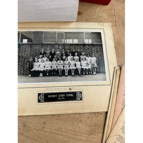 282 - Antique School Writing Slate & Ephemera & Pictures elating to Halifax Schools in the 1970s and Earli... 