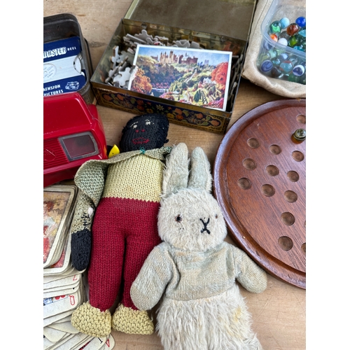 137 - Group of Vintage Toys & Games including Viewmaster, Marbles etc.