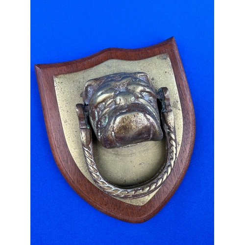 285 - Old Brass Bulldog Door Knocker