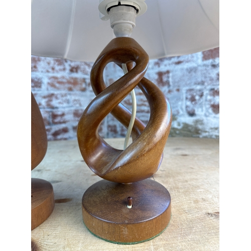 542 - Two Hand Crafted Wooden Lamp Bases