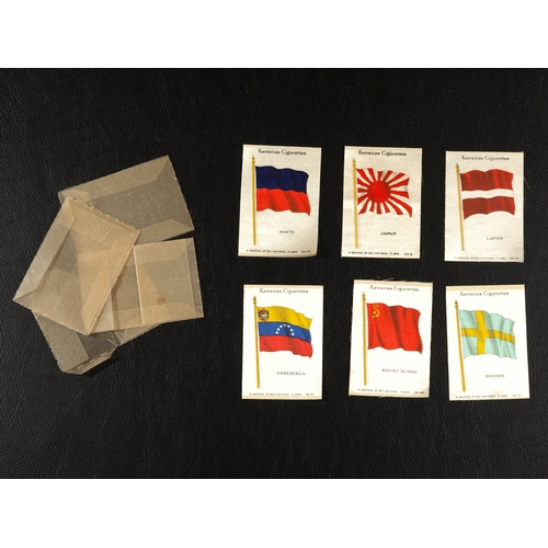 251 - Collection of 118 Kensitas Cigarette Silks 'Flags of the World' 44 different flags