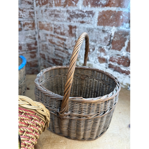 255 - Group of Three Vintage Wicker Baskets