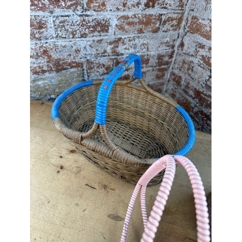 255 - Group of Three Vintage Wicker Baskets