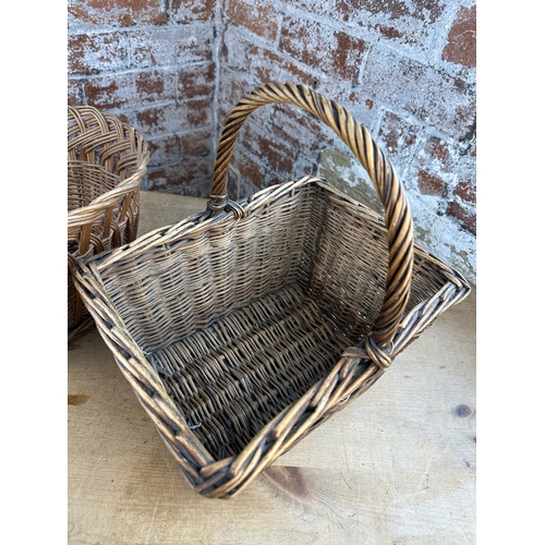 256 - Two Vintage Wicker Baskets