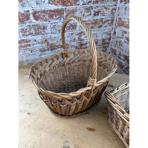 256 - Two Vintage Wicker Baskets