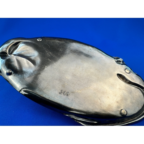 265 - WMF Art Nouveau Lady & Snake Pewter Card Tray WMF Marks to the Base