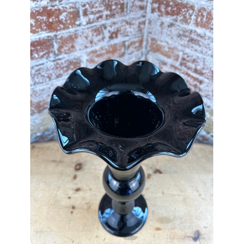 435 - Large Black Glass Vase