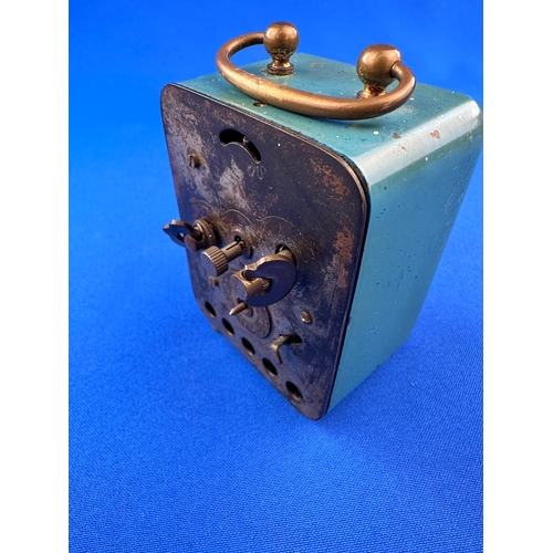 462 - Small Enamel Alarm Clock as found