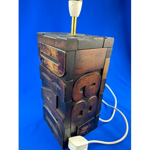 540 - Interesting Table Lamp made out of Old Printing Blocks