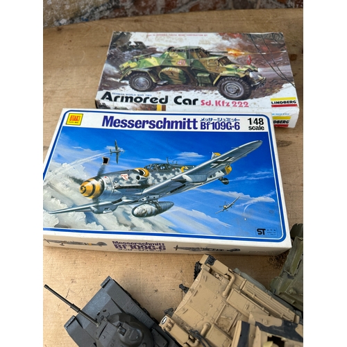 218 - Group of Model Kits by Tamiya, Lindberg & Otaki, Mostly Military