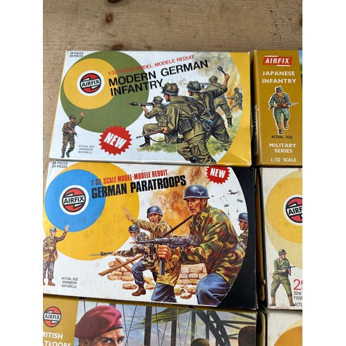 221 - Vintage Airfix Troops & Soldiers including: Modern German Infantry, German Paratroops, British Parat... 