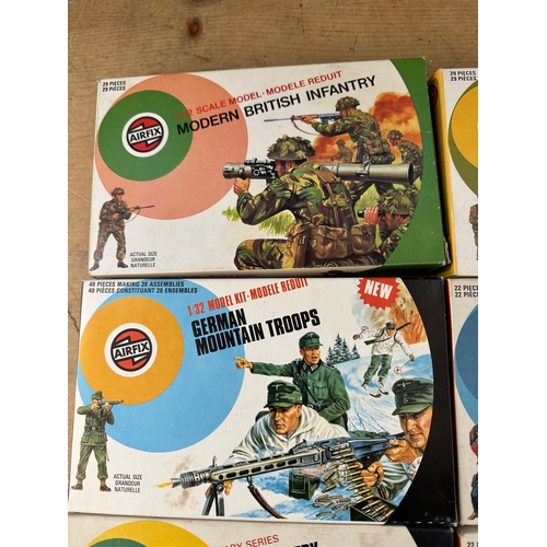 222 - Vintage Airfix Troops & Soldiers including: Modern British Infantry, Modern German Infantry, German ... 