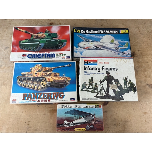 228 - Vintage Model Kits by Various Makers mostly Military Models