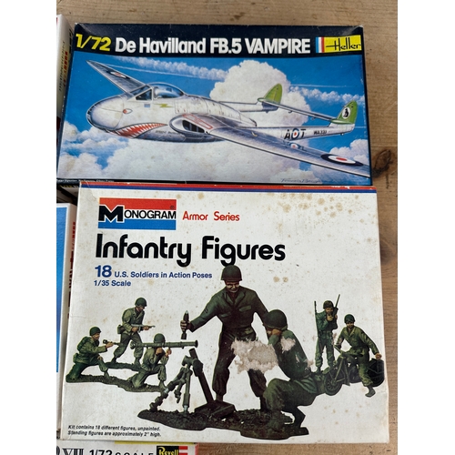 228 - Vintage Model Kits by Various Makers mostly Military Models