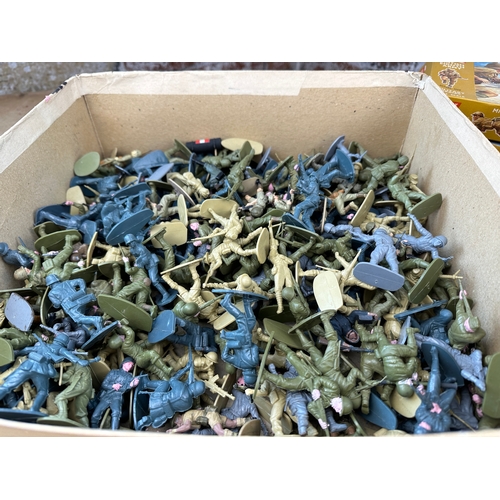 230 - Collection of Vintage Plastic Soldiers mostly by Airfix alongside Empty Airfix Figures Boxes