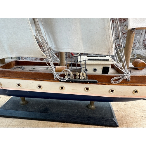 266 - Mounted Model Tall Ship