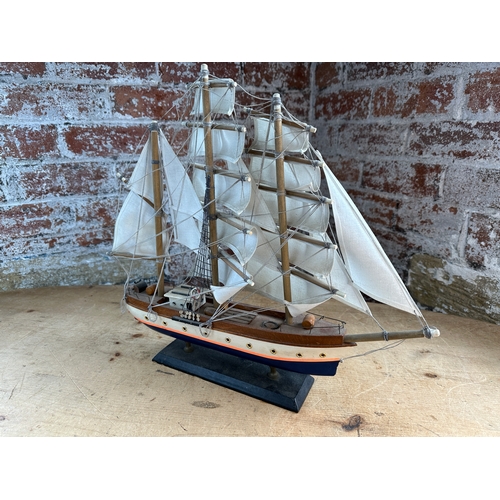 266 - Mounted Model Tall Ship