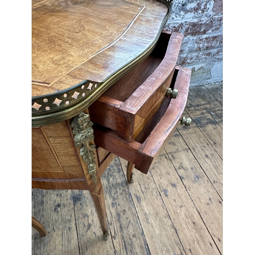 596 - Louis XVI Revival Style French Gilt Metal Mounted Side Table