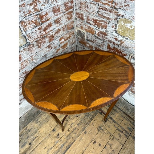 593 - Inlaid Oval Occasional Table